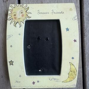 Vtg Flavia Celestial Forever Friends Picture Frame Boho Whimsy Sun Moon